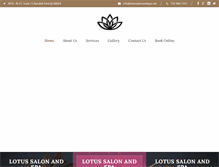 Tablet Screenshot of lotussalonandspa.net